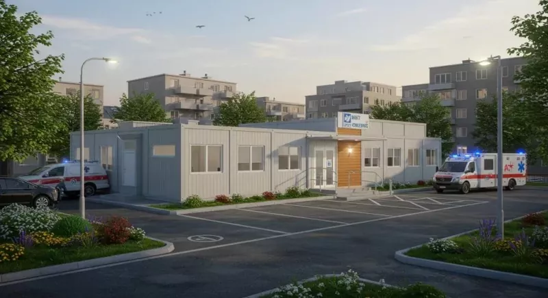 Modulaarsed kokkupandavad terasest tervishoiuüksused